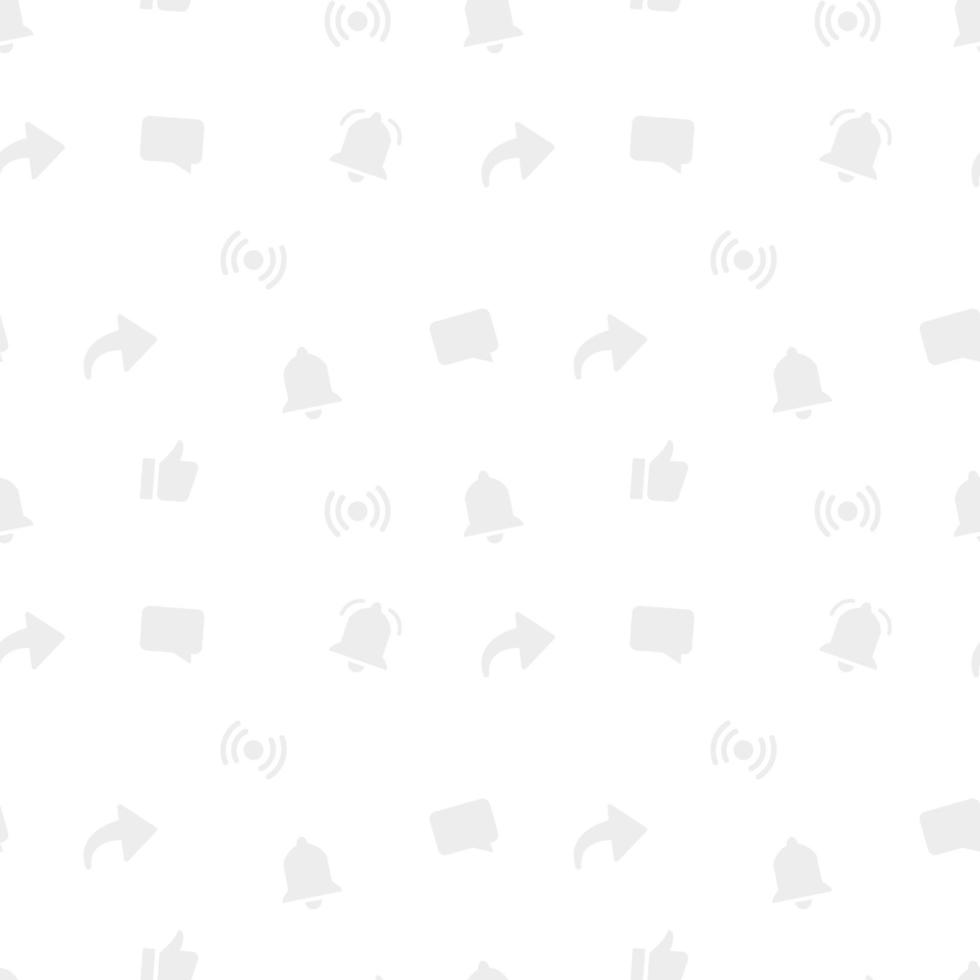 Seamless pattern with light grey video social media icons vector