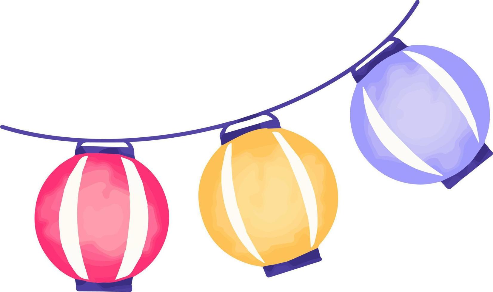 Japanese Summer Festival Element Lanterns vector