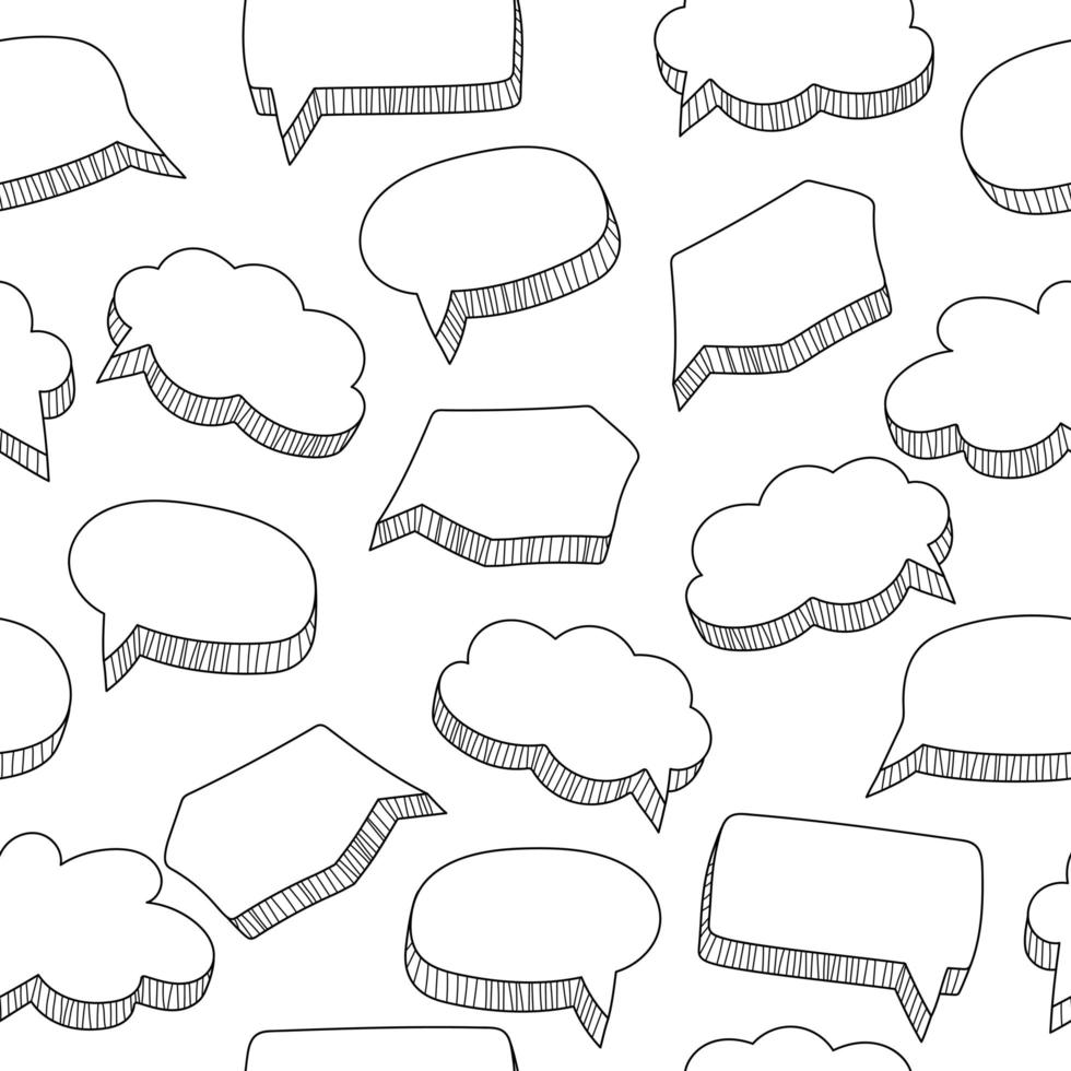 Cartoon speech bubbles seamless pattern, vector illustration