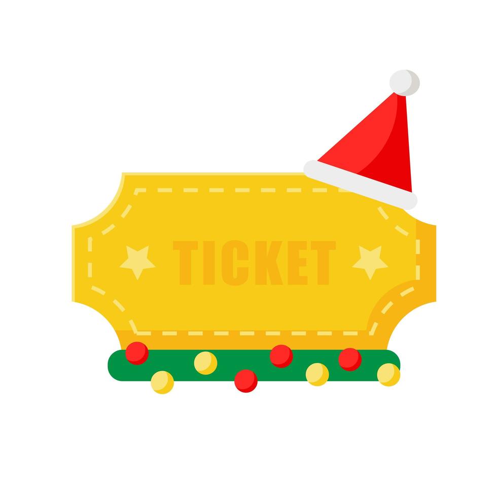 Christmas Sale. Ticket with Santa hat icon vector