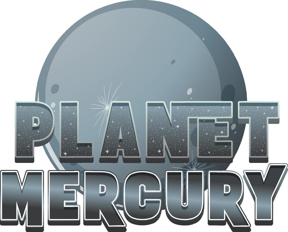 Planet Mercury word logo design with spaceship vector