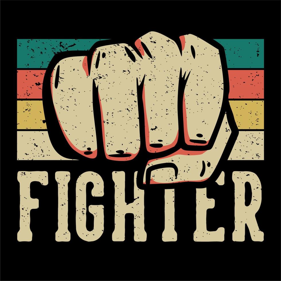 t shirt design fighter vintage illustration vector