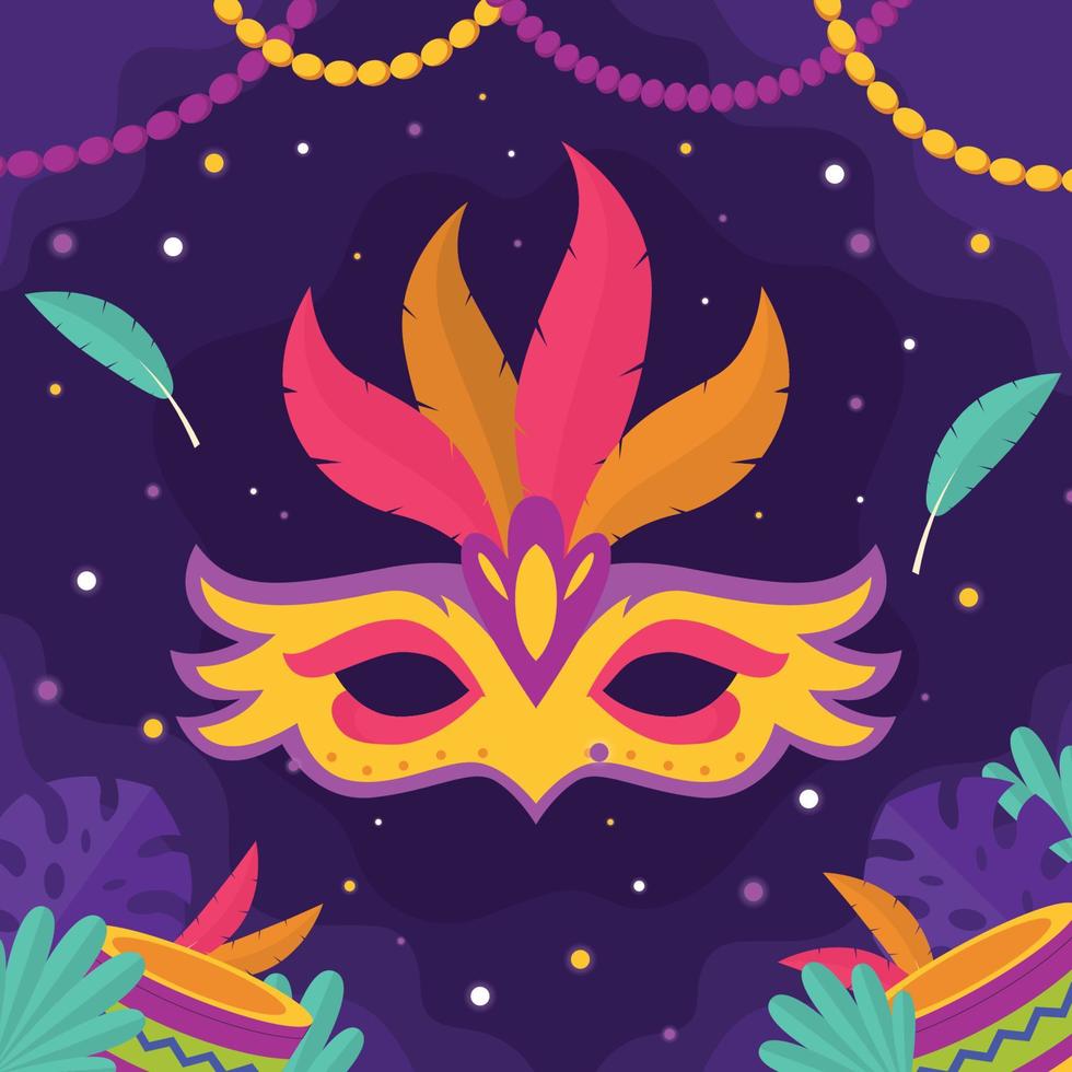 Mardi Gras Mask Background vector