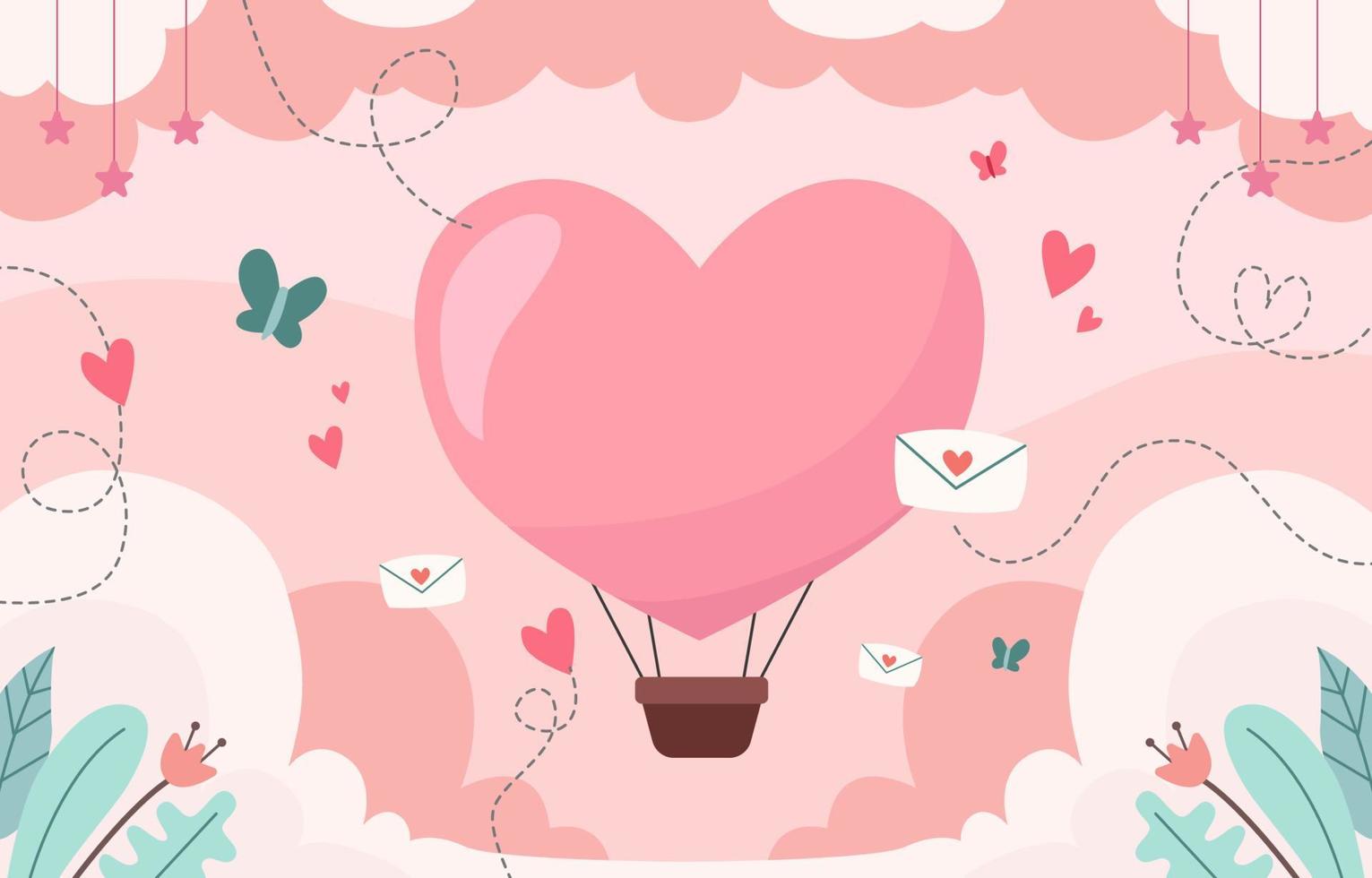 Valentine's Day Background Template vector