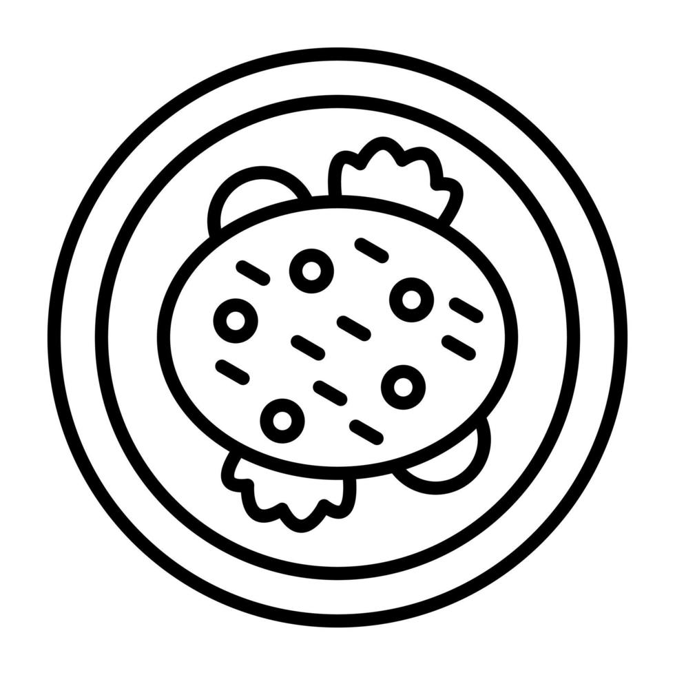 icono de línea de tortilla vector