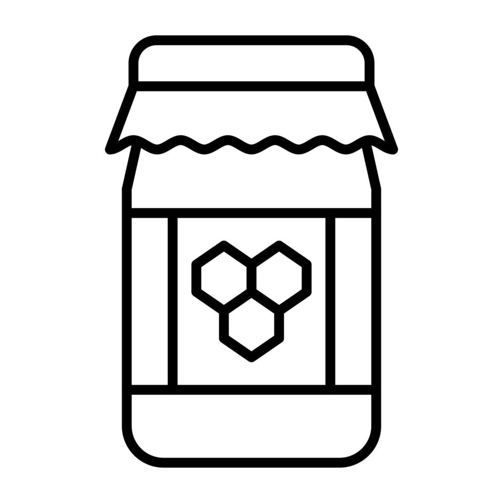 Honey Jar Line Icon vector