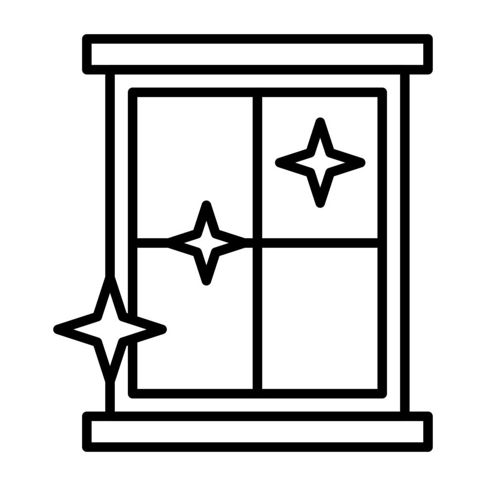 icono de línea de ventana limpia vector