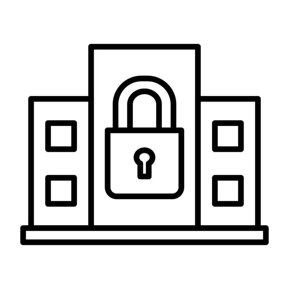 Property Lock Line Icon vector