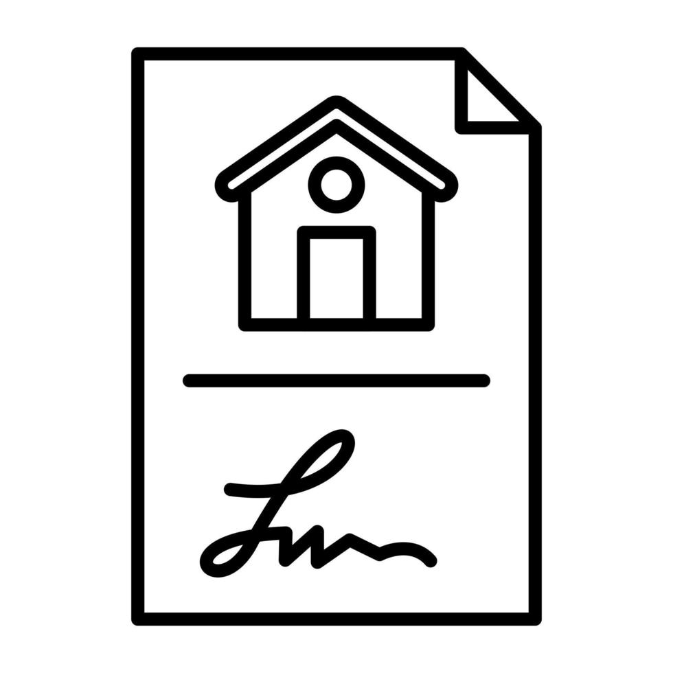 Property Contract Line Icon vector