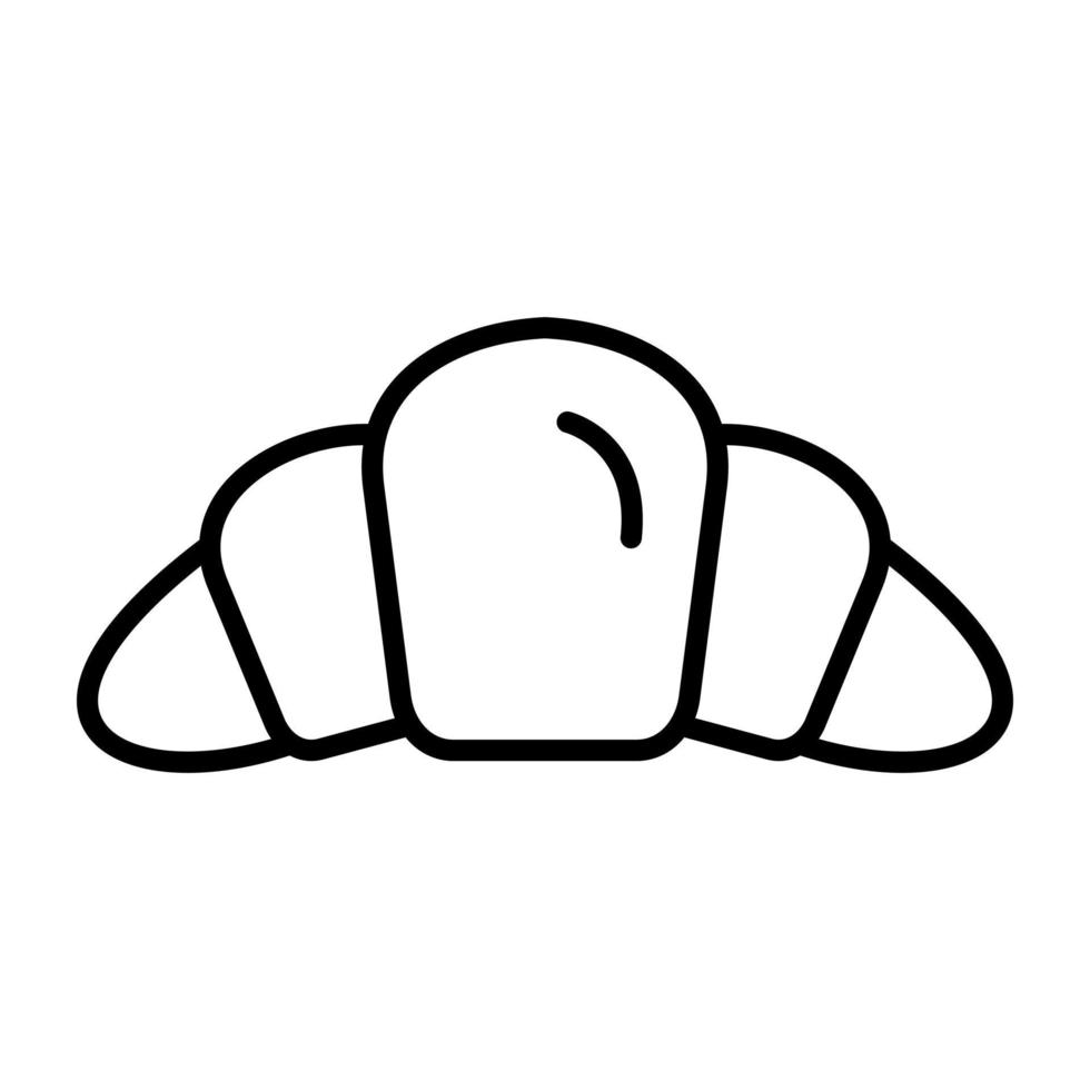 icono de línea de croissant vector