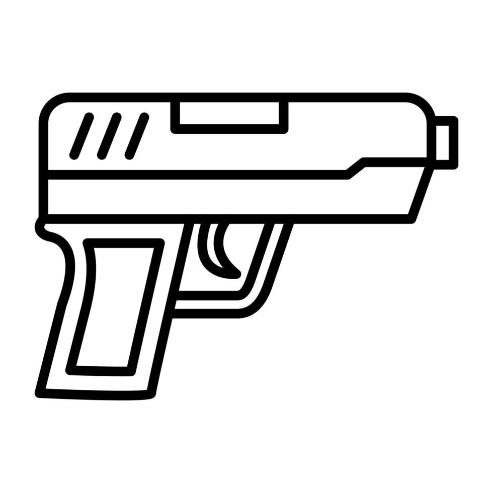 icono de línea de pistola vector