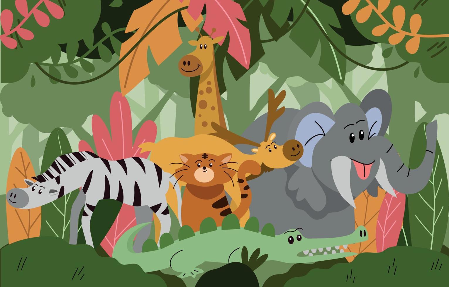 Wildlife Scenery Background vector