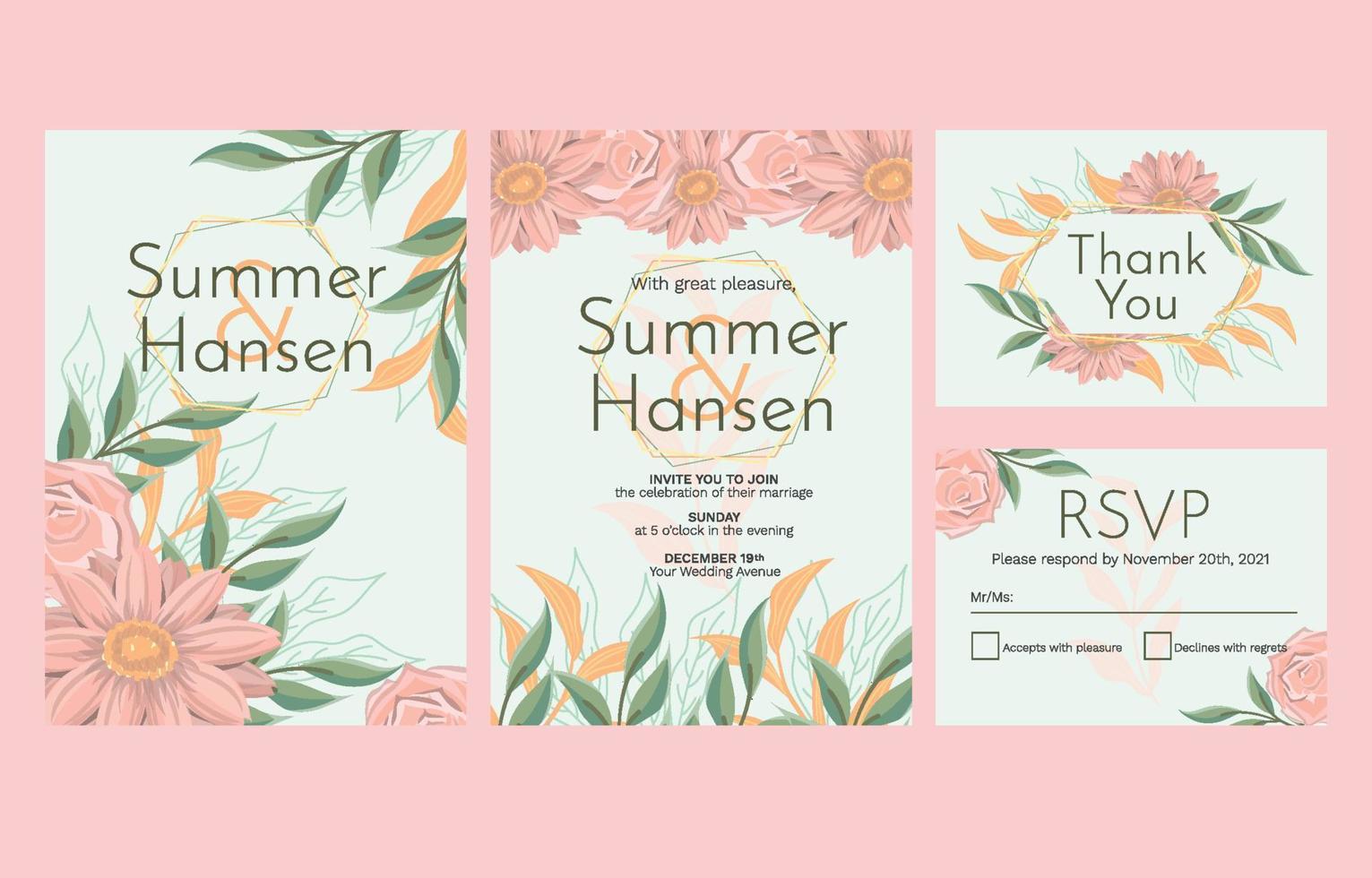 Wedding Invitation Template vector