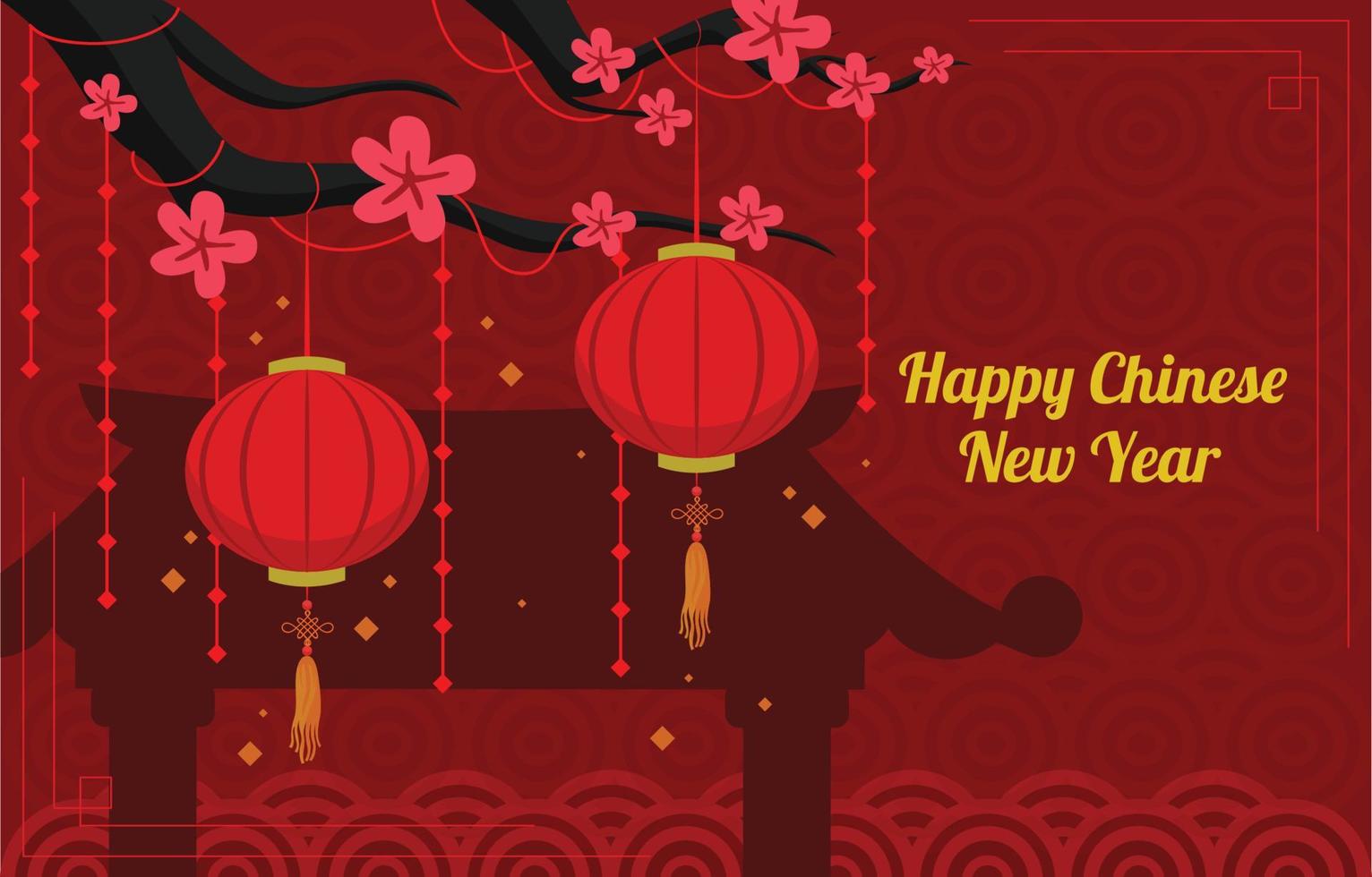 Lantern Template to Celebrate Chinese New Year vector