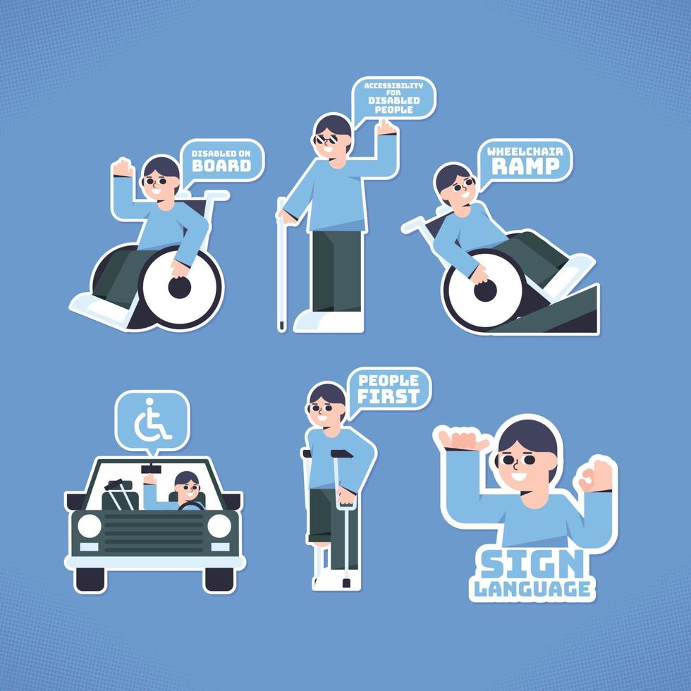 People with Disabilities Sticker Sign vector