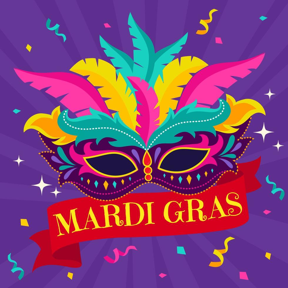 máscara divertida de Mardi Gras vector