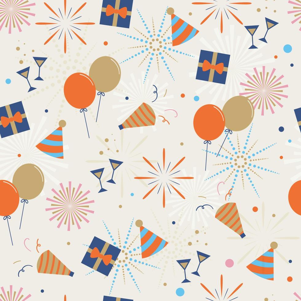 New Year Elements Seamless Pattern vector