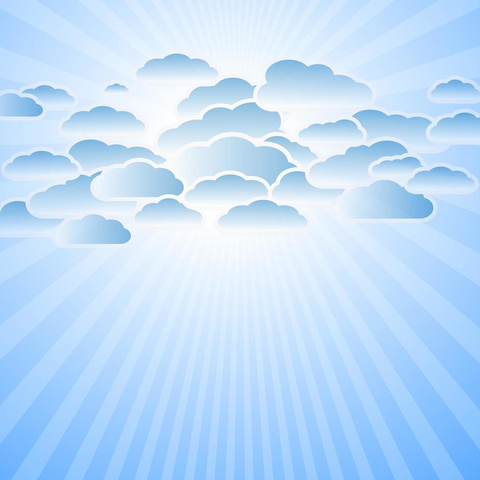 Clouds and sun rays vector