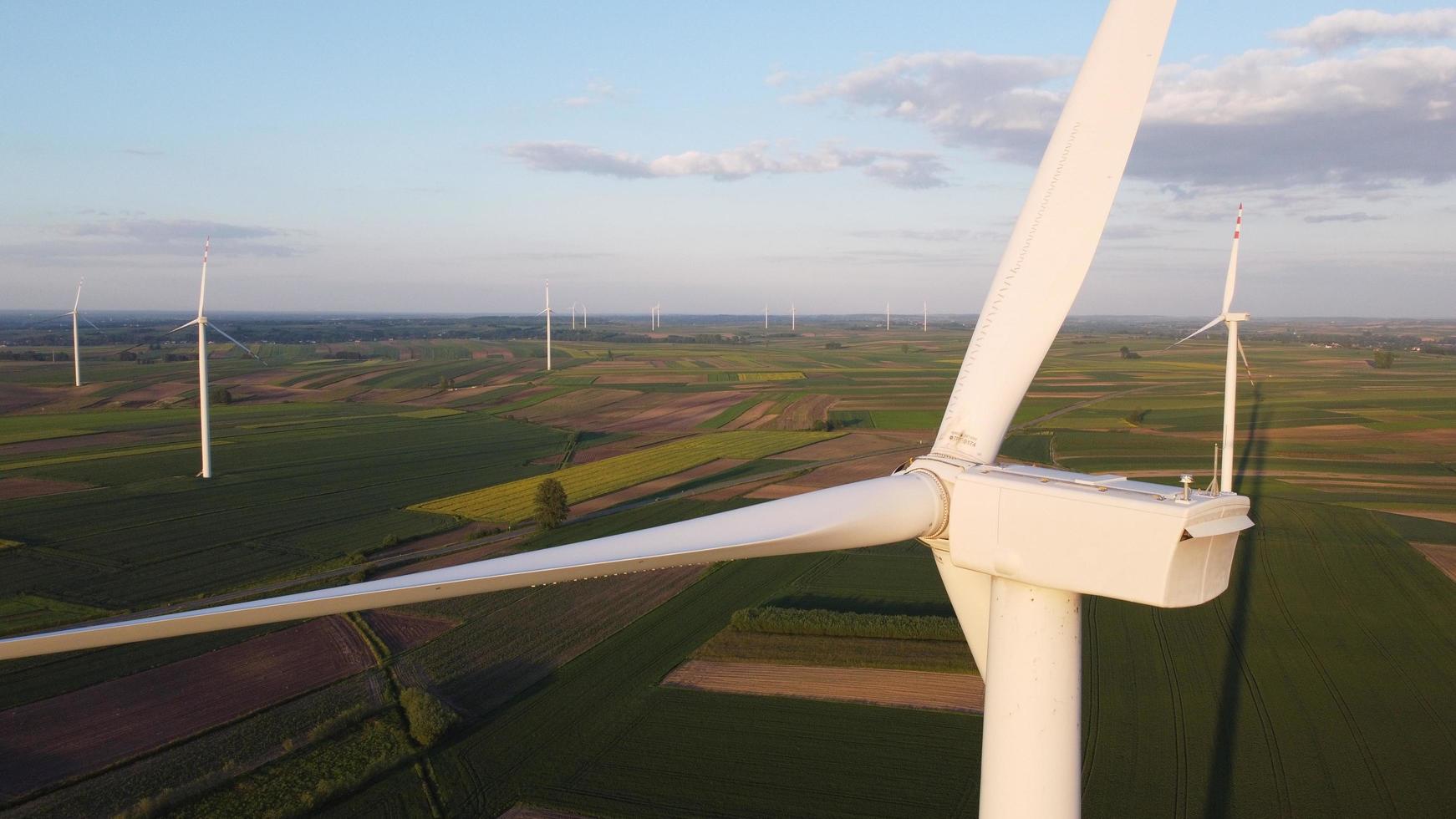 Aerial veiw of wind farm photo