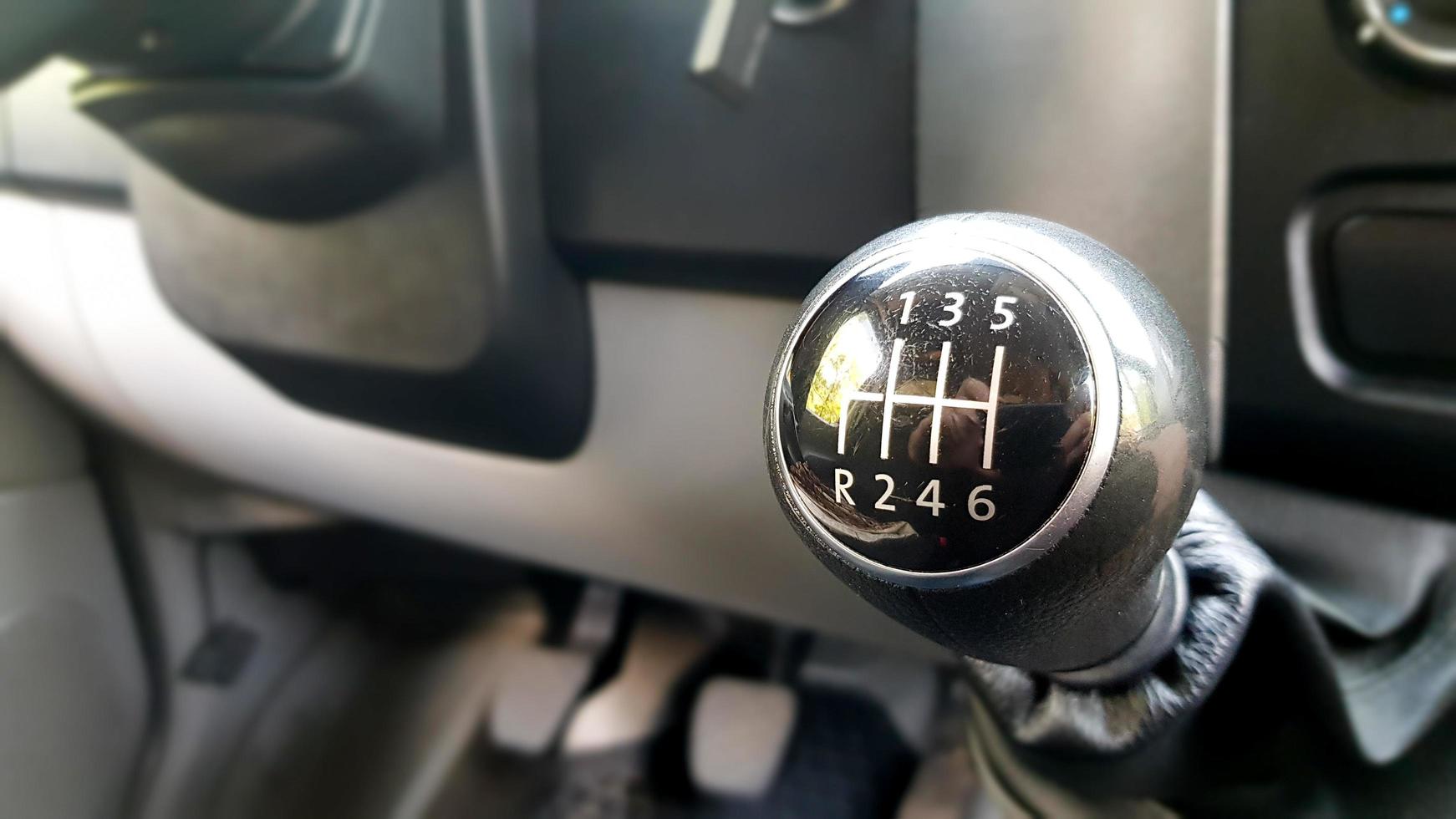 manual gearbox in the car macro black photo