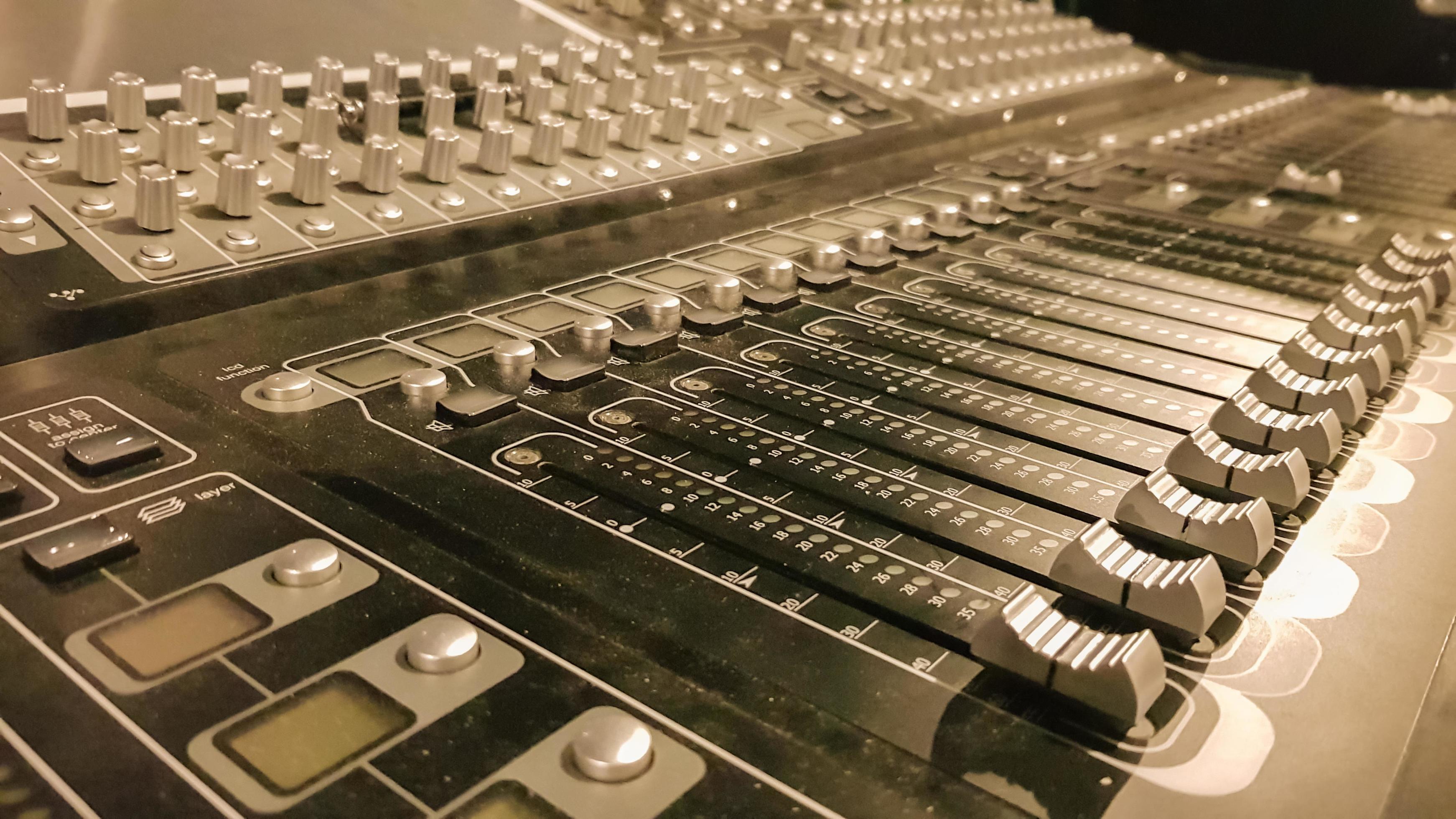 Audio sound mixer amplifier equipment, sound engineering acoustic