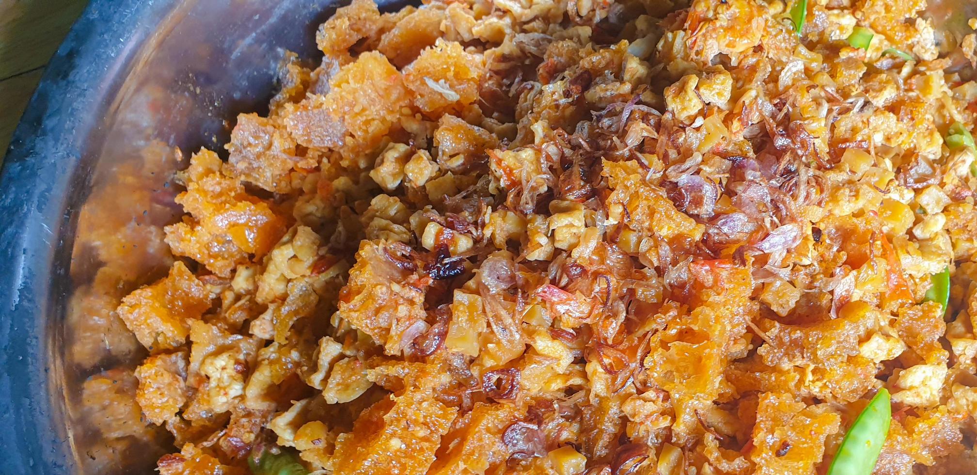 sambal krecek spicy traditional javanese cuisine made from cattle skin photo