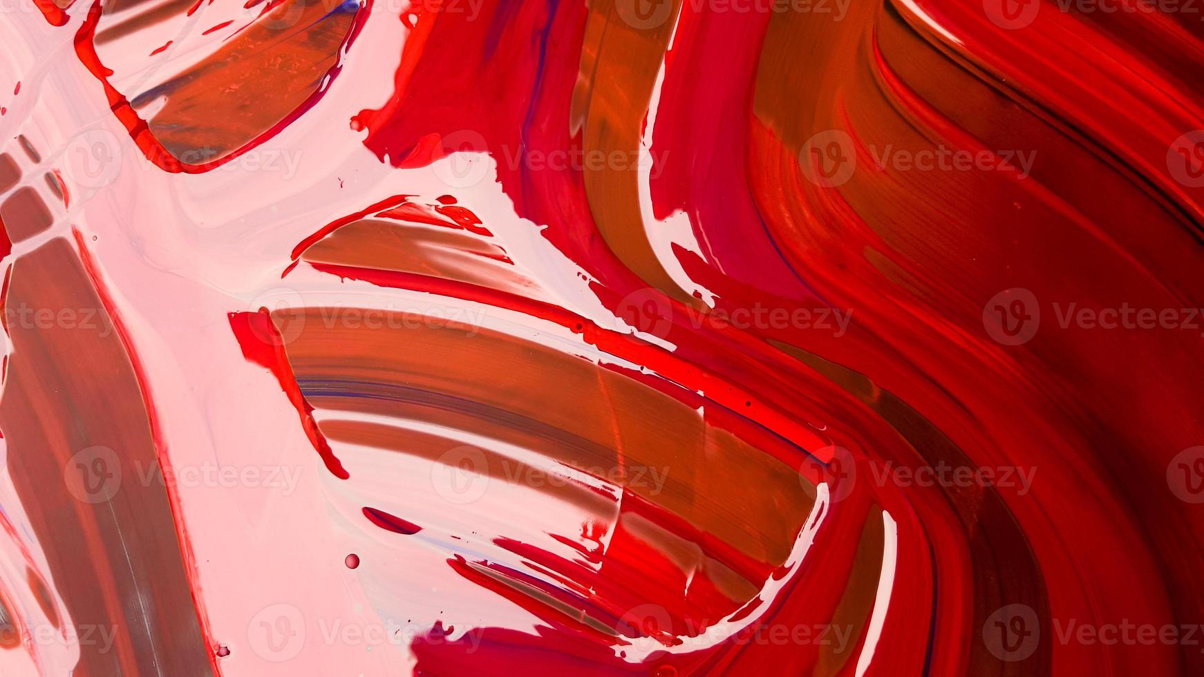 Abstract background of spilled red paint with buckets on a black backdrop. Red paint is pouring on a black background. Use it for an artist or creative concept. paints spilled red colored background photo