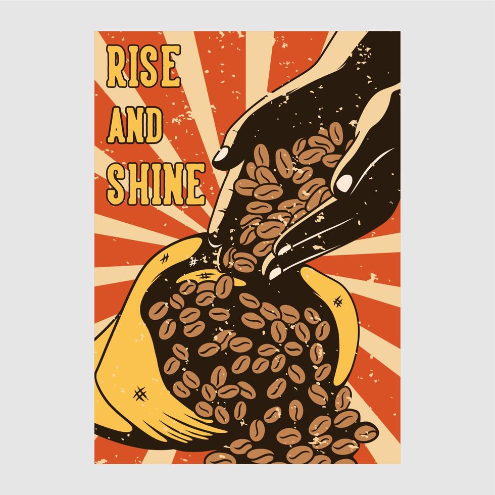 outdoor poster design rise and shine vintage illustration vector