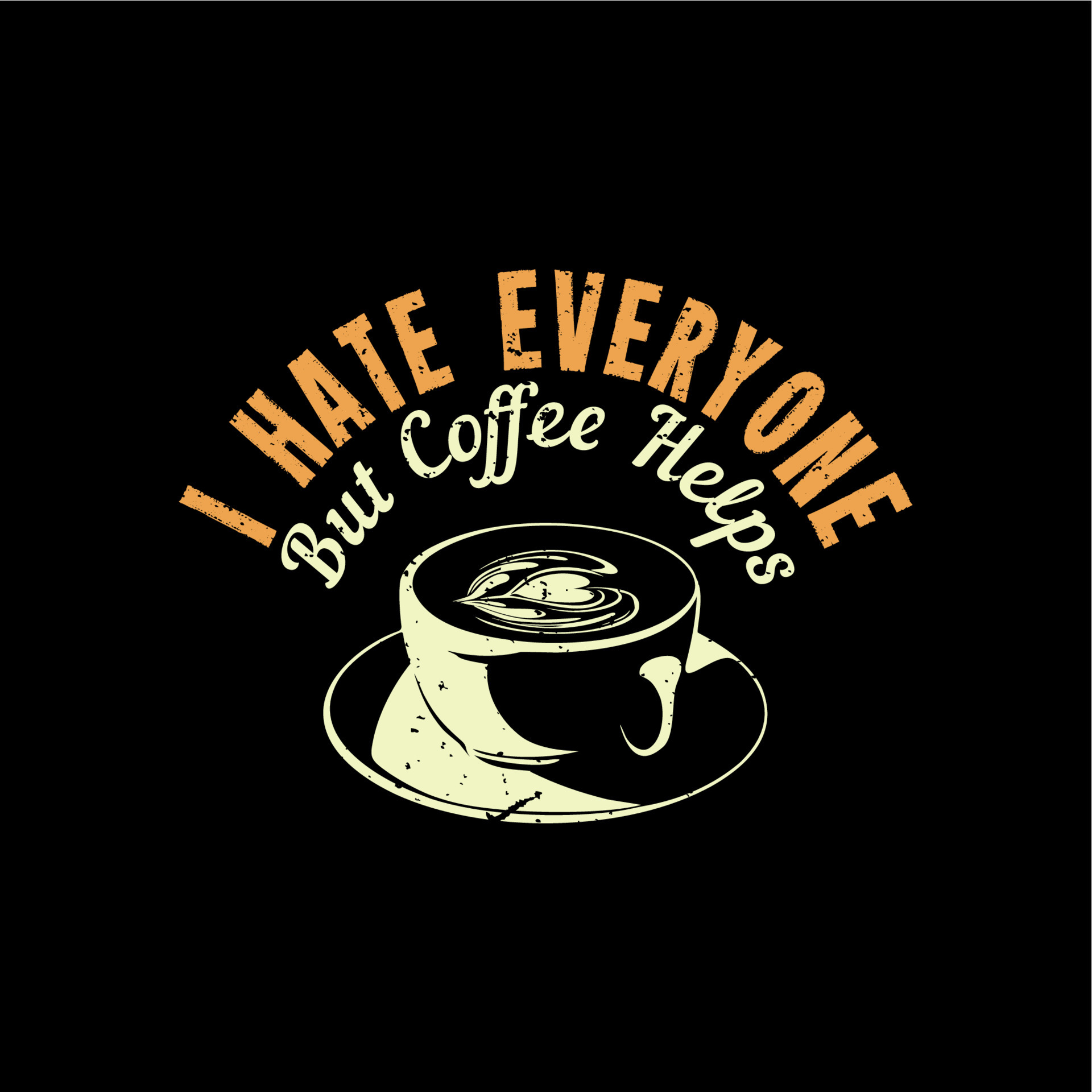 Premium Vector | I hate people quotes saying vintage themed t-shirt designs