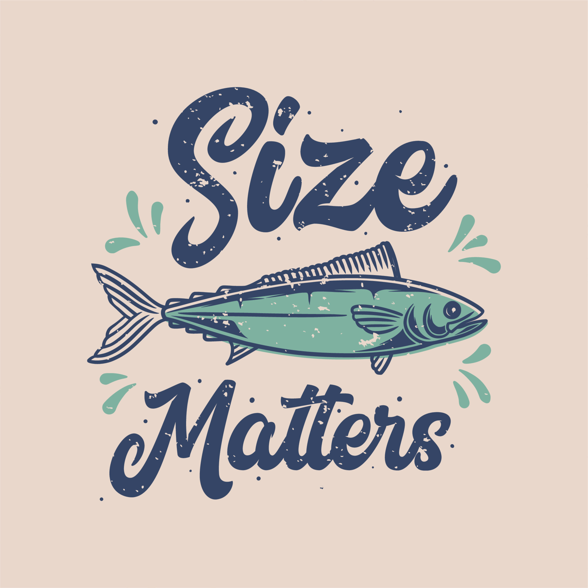 vintage slogan typography size matters for t shirt design 4539911