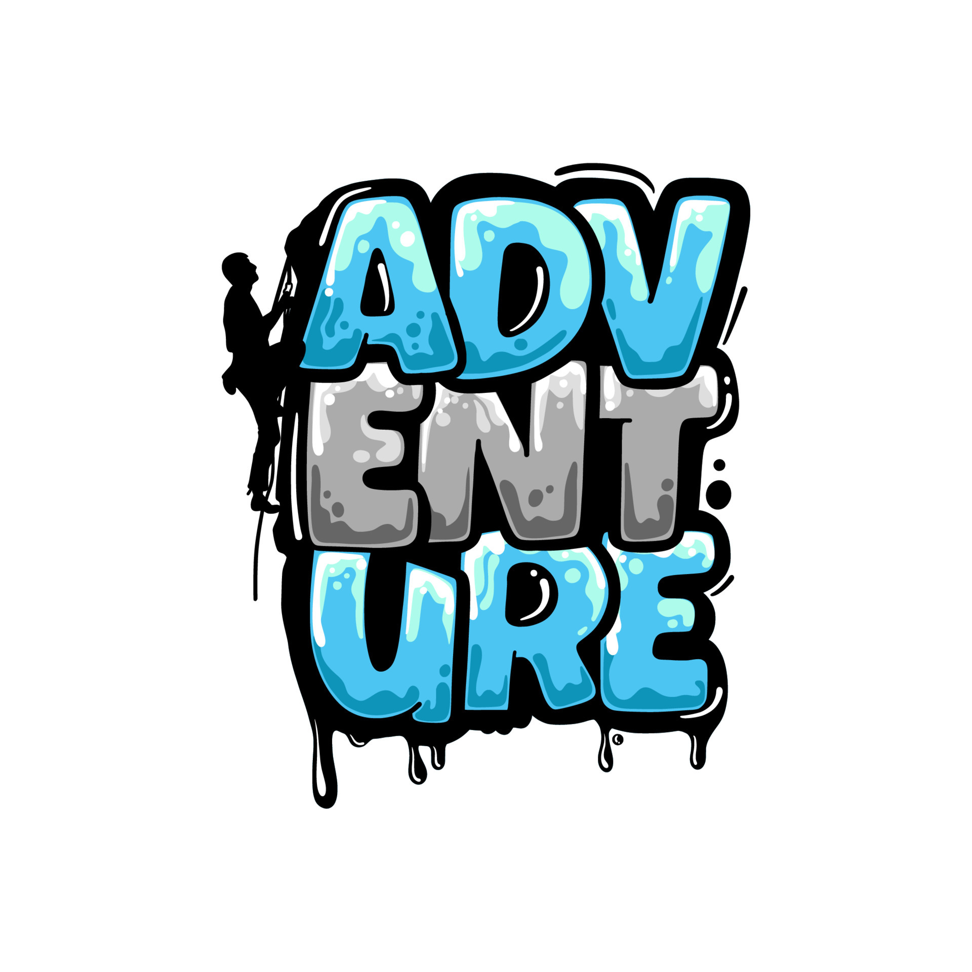 rock climbing adventure graffiti lettering design 4541134 Vector Art at Vecteezy