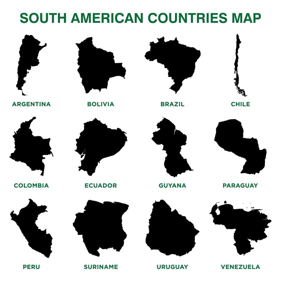 South America Map Set Vector Template Illustration Design