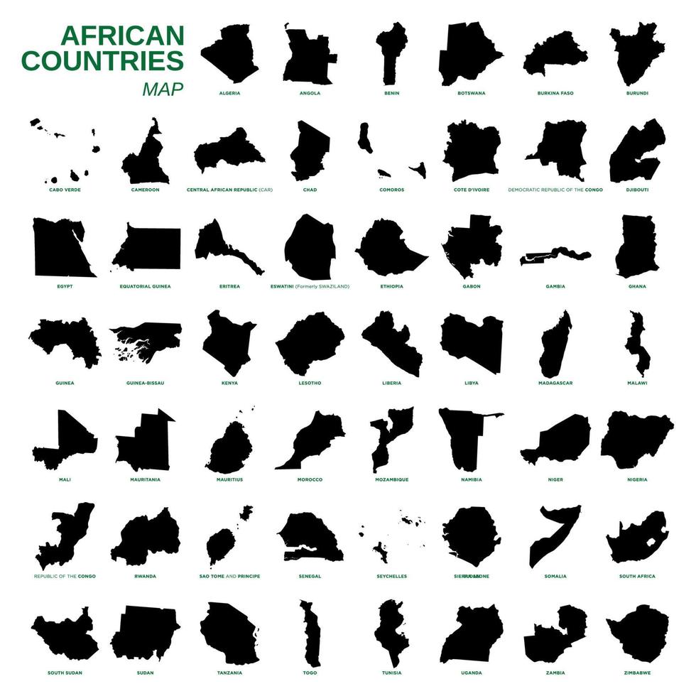 África, países, mapa, conjunto, vector, plantilla, ilustración, diseño. vector eps 10.