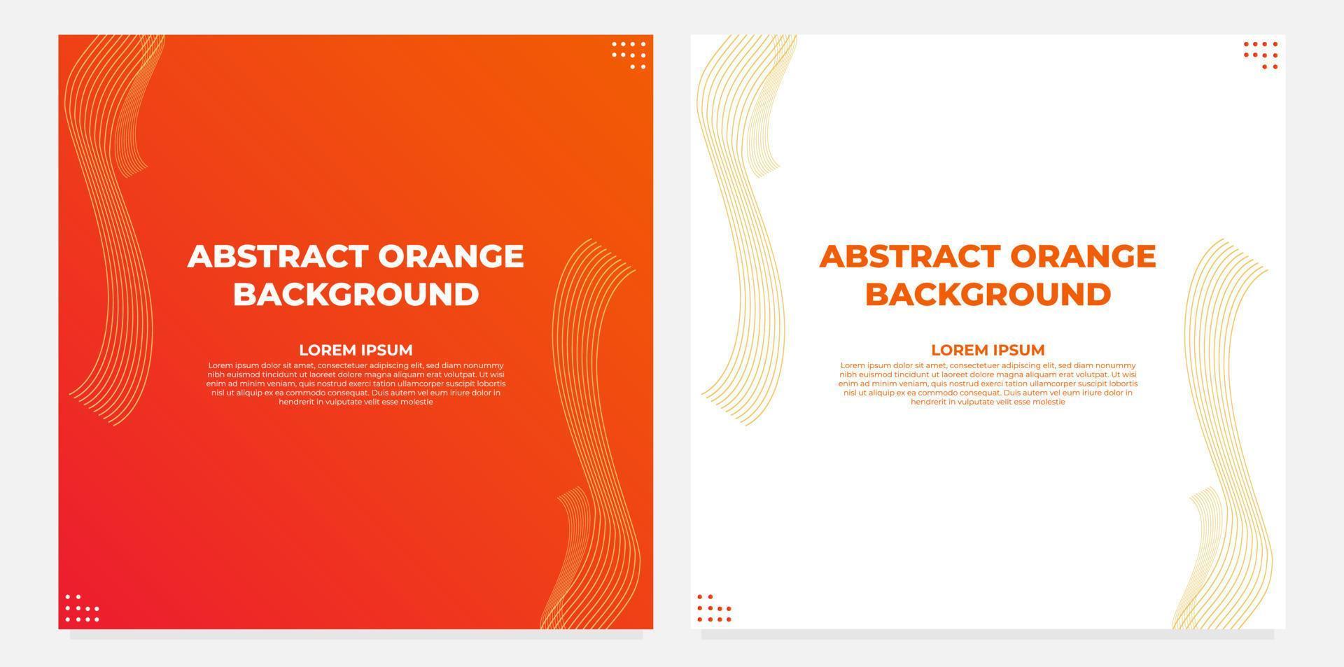 abstract orange gradient social media post template collection design vector