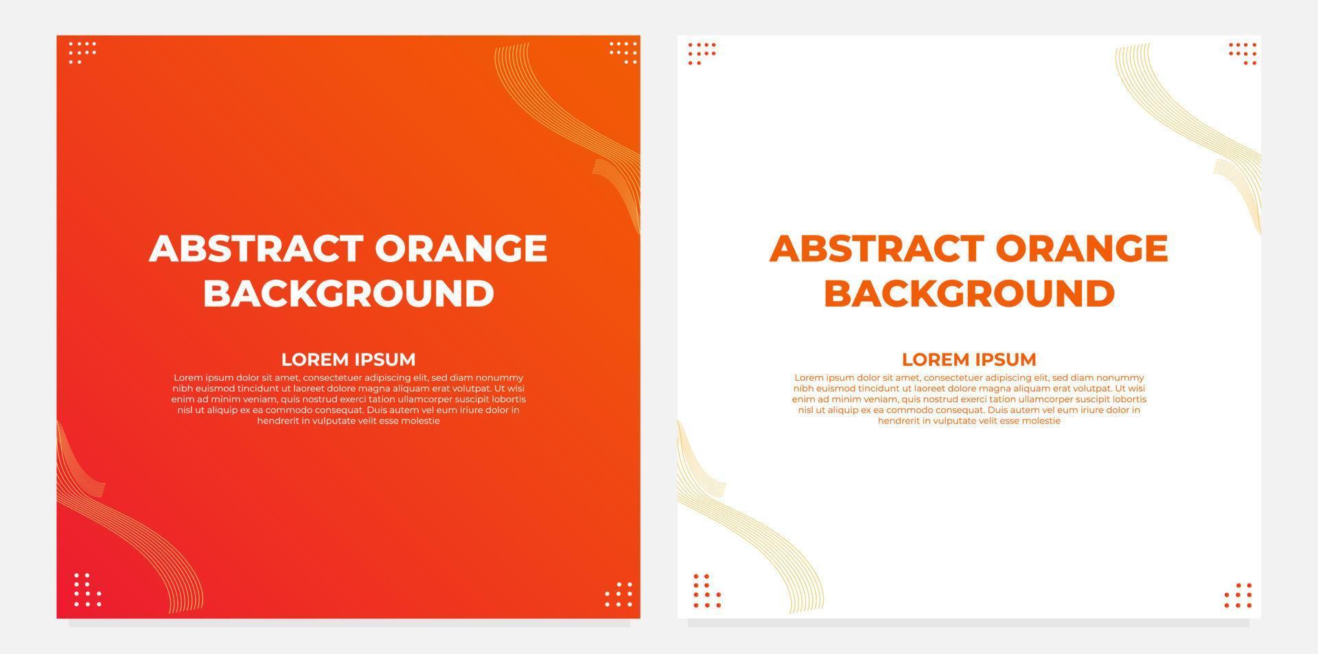 abstract orange gradient social media post template collection design vector