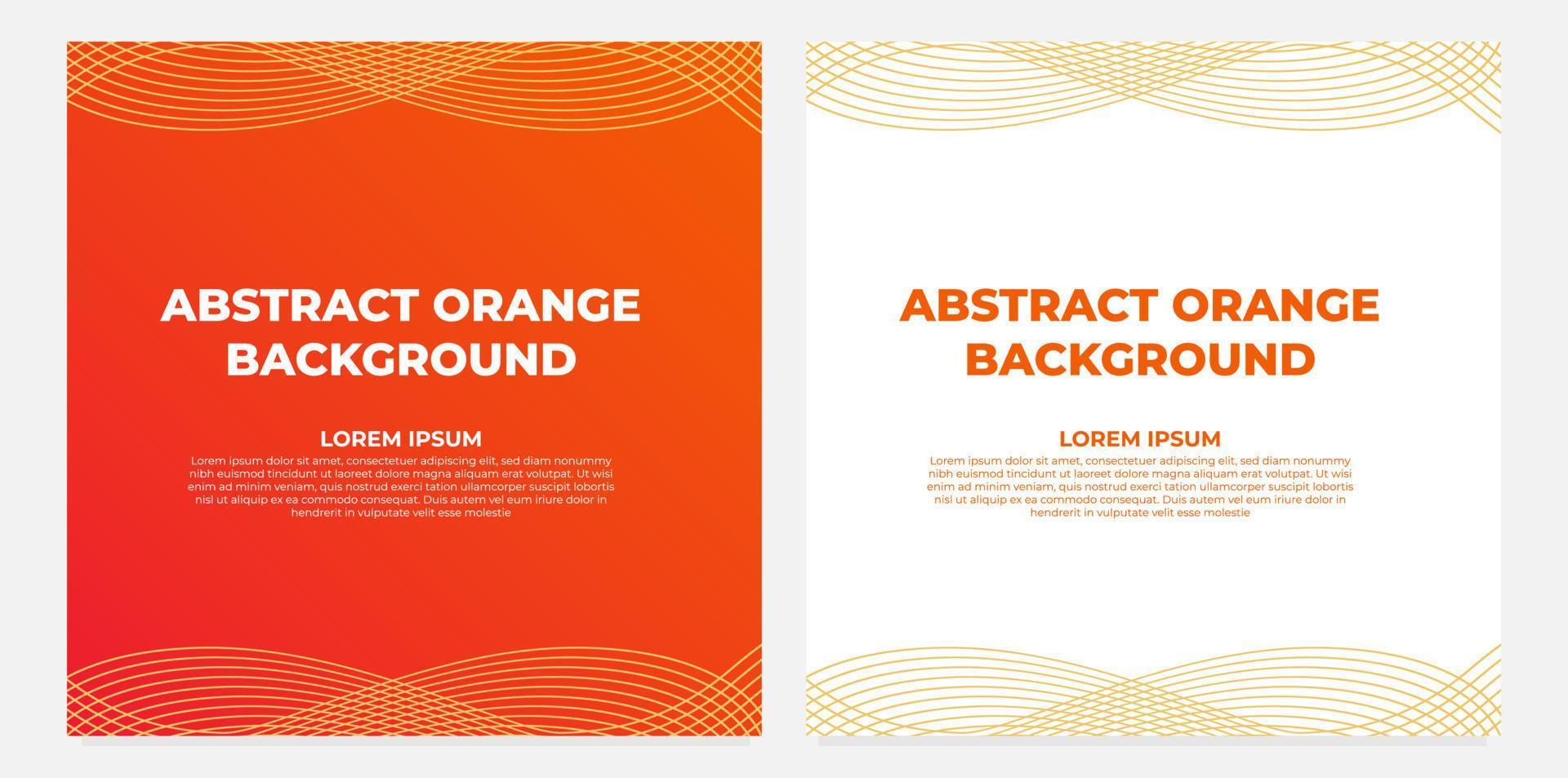 abstract orange gradient social media post template collection design vector