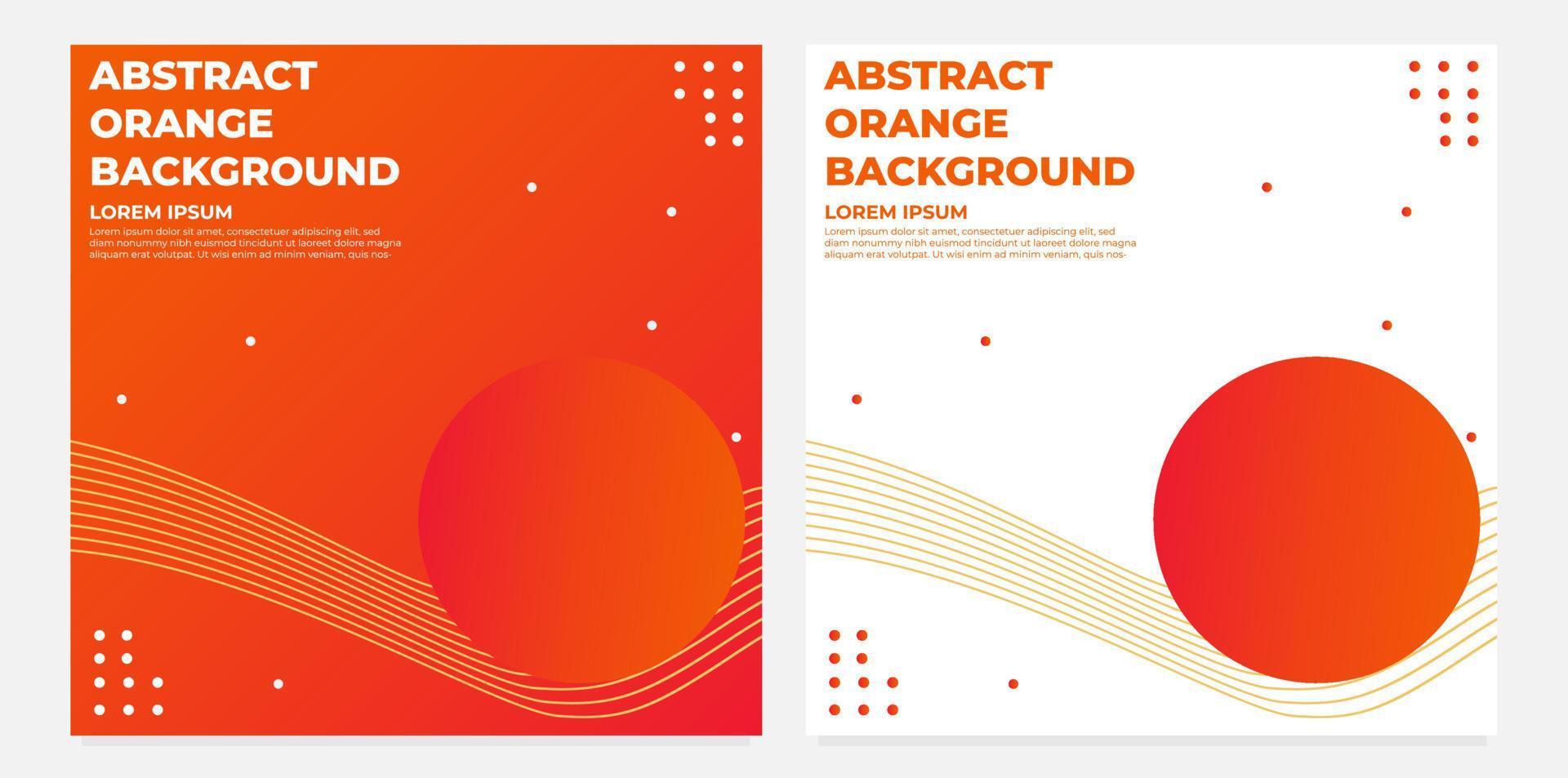 abstract orange gradient social media post template collection design vector