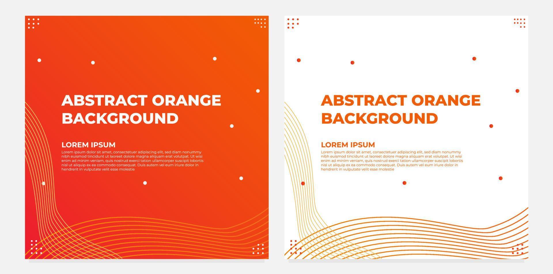 abstract orange gradient social media post template collection design vector
