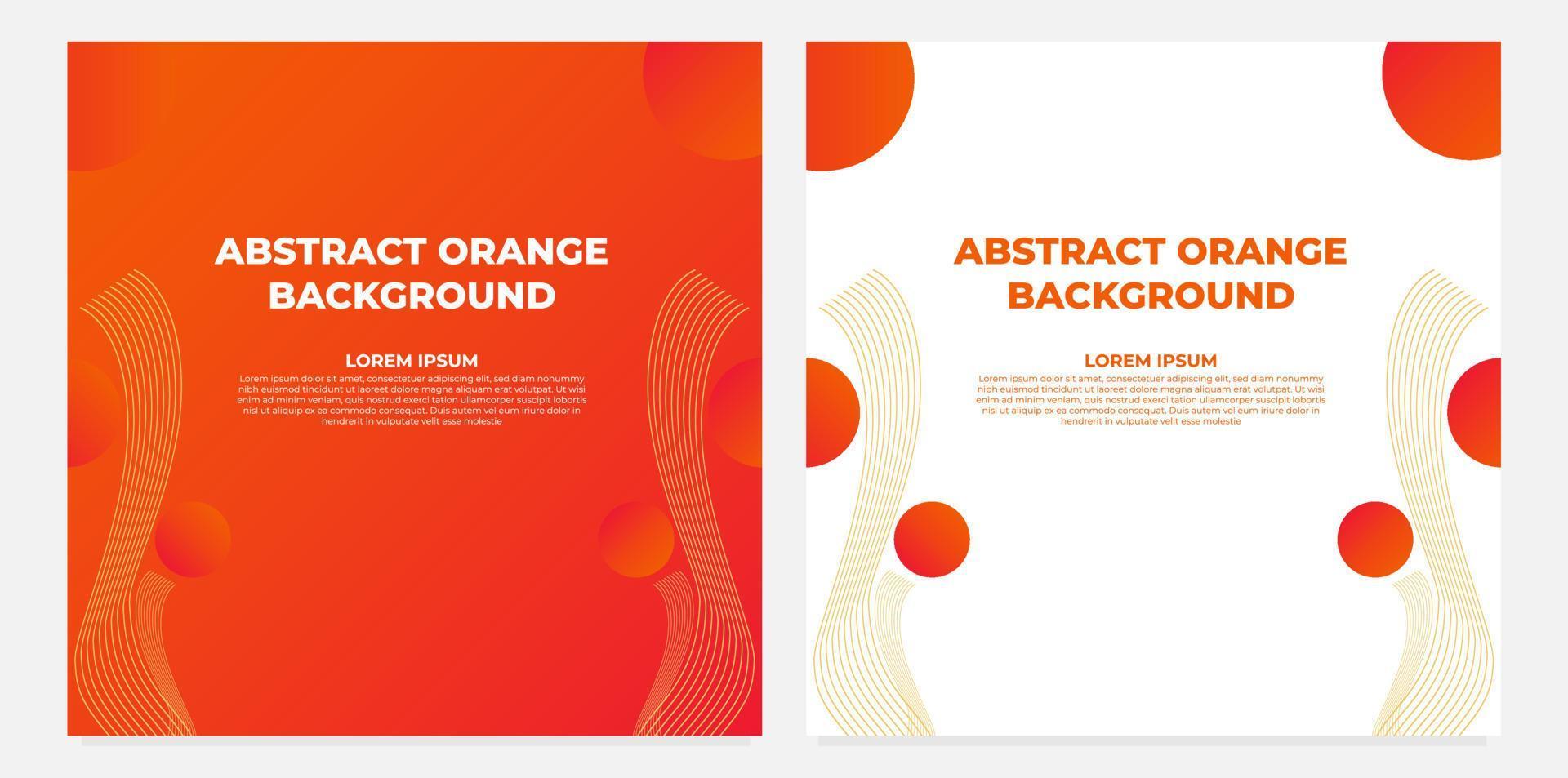 abstract orange gradient social media post template collection design vector