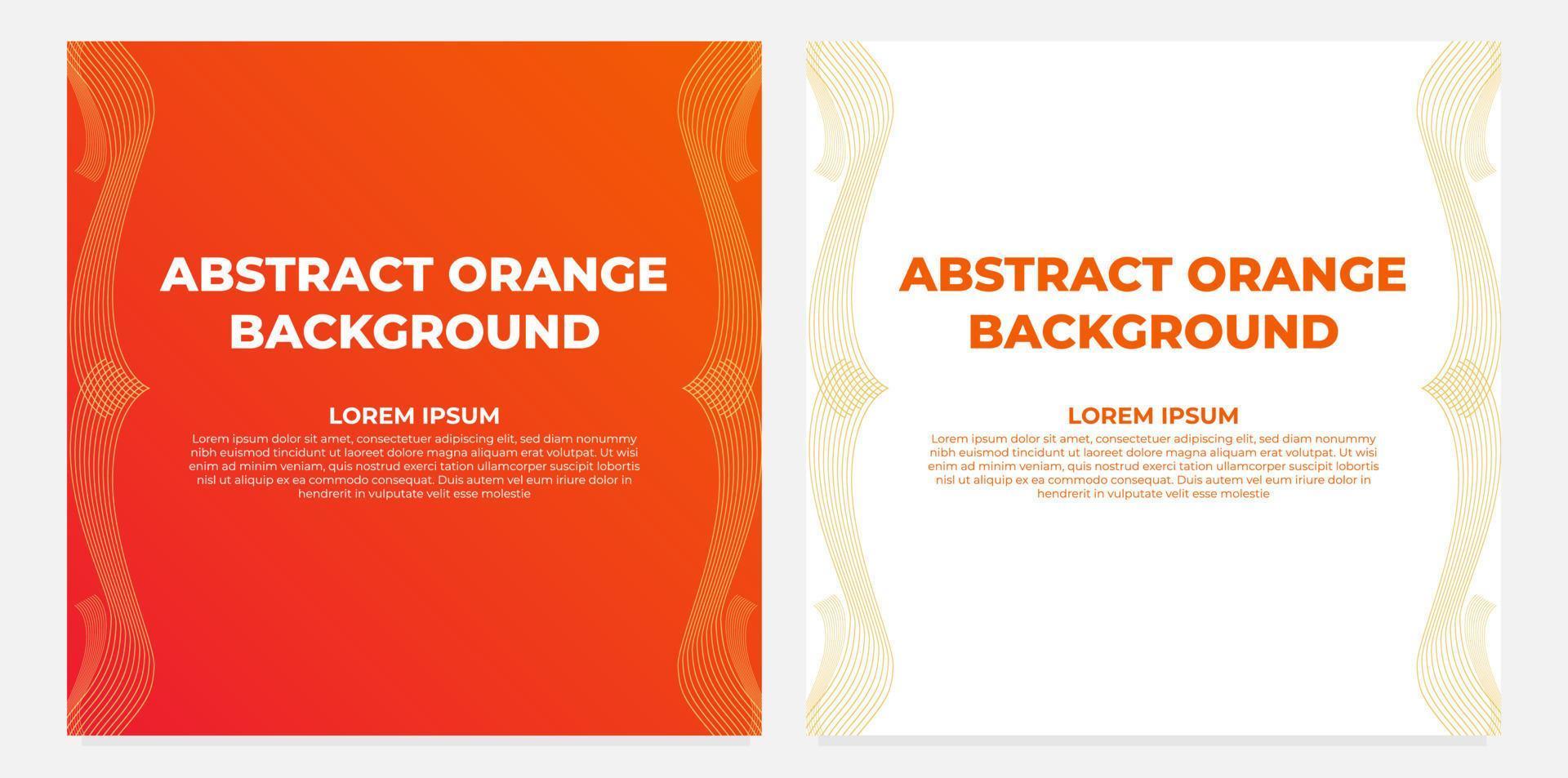abstract orange gradient social media post template collection design vector