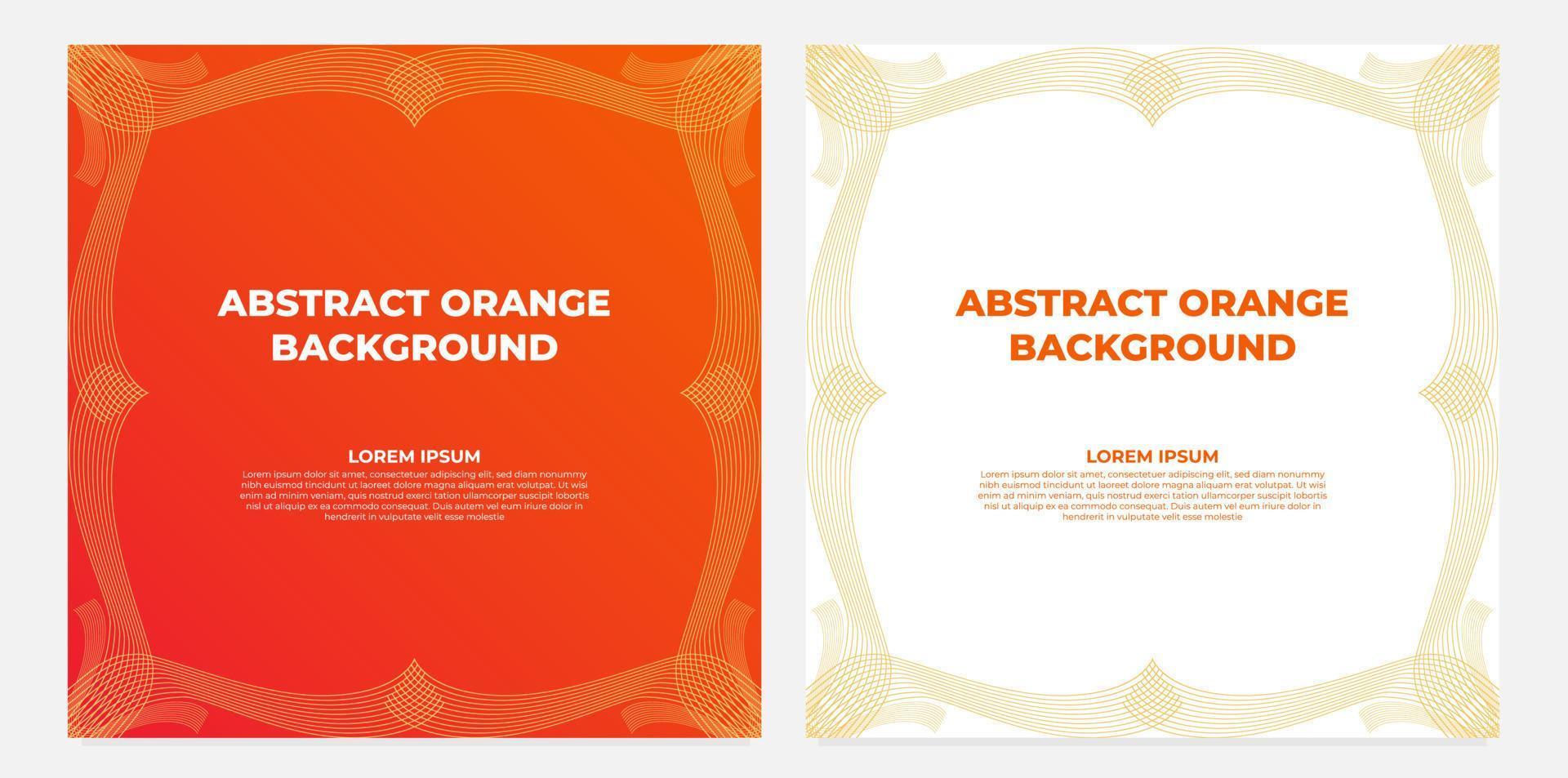 abstract orange gradient social media post template collection design vector