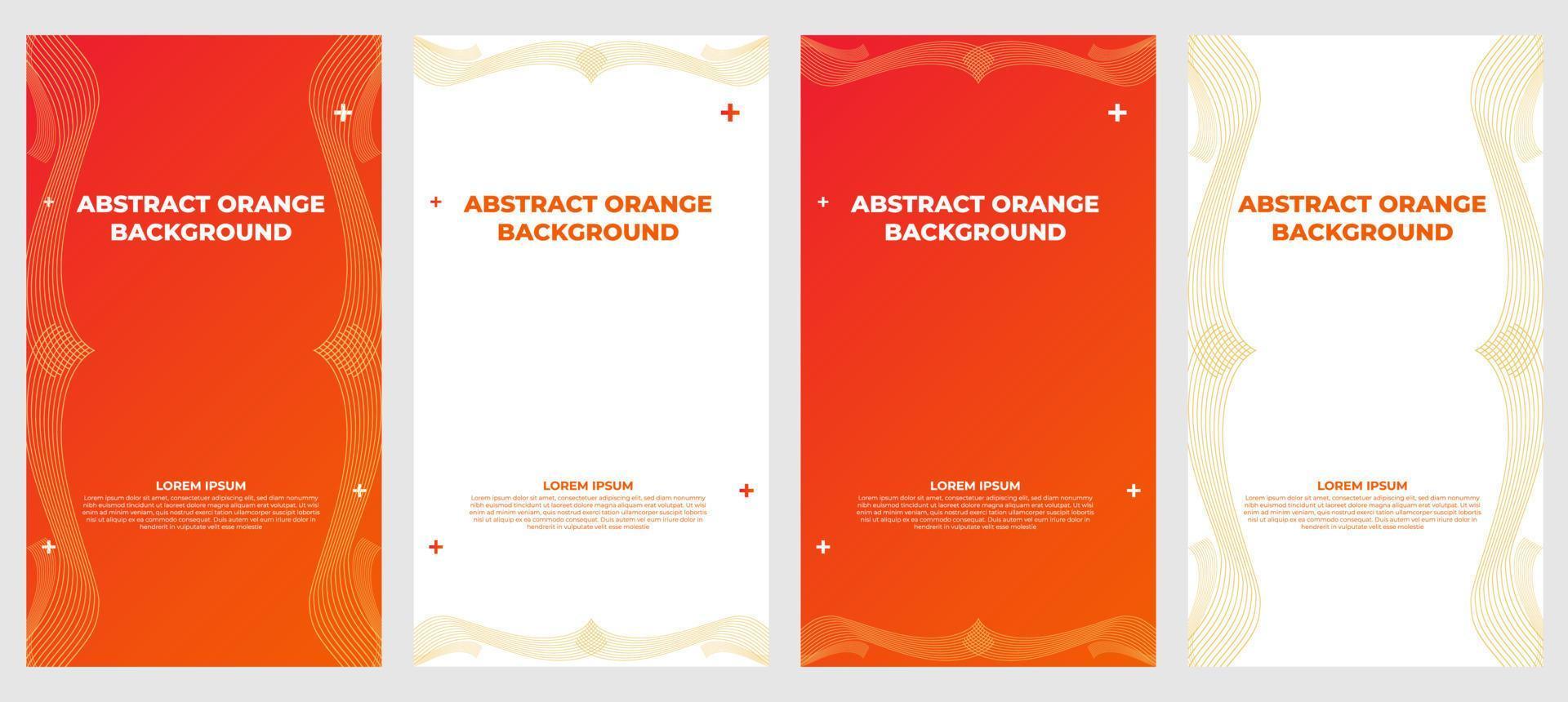 abstract orange gradient social media stories template collection vector