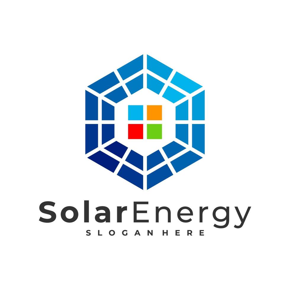 Plantilla de vector de logotipo de casa solar, conceptos de diseño de logotipo de energía solar creativa