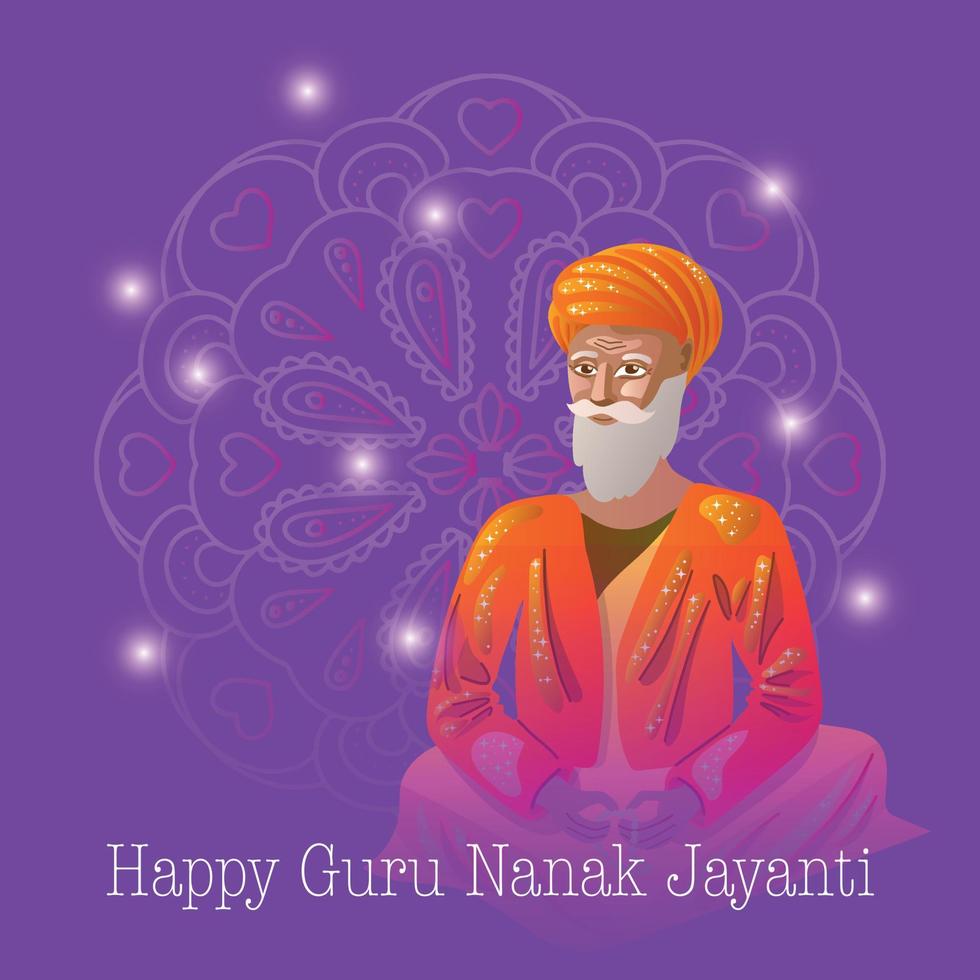 Guru Nanek postcard vector