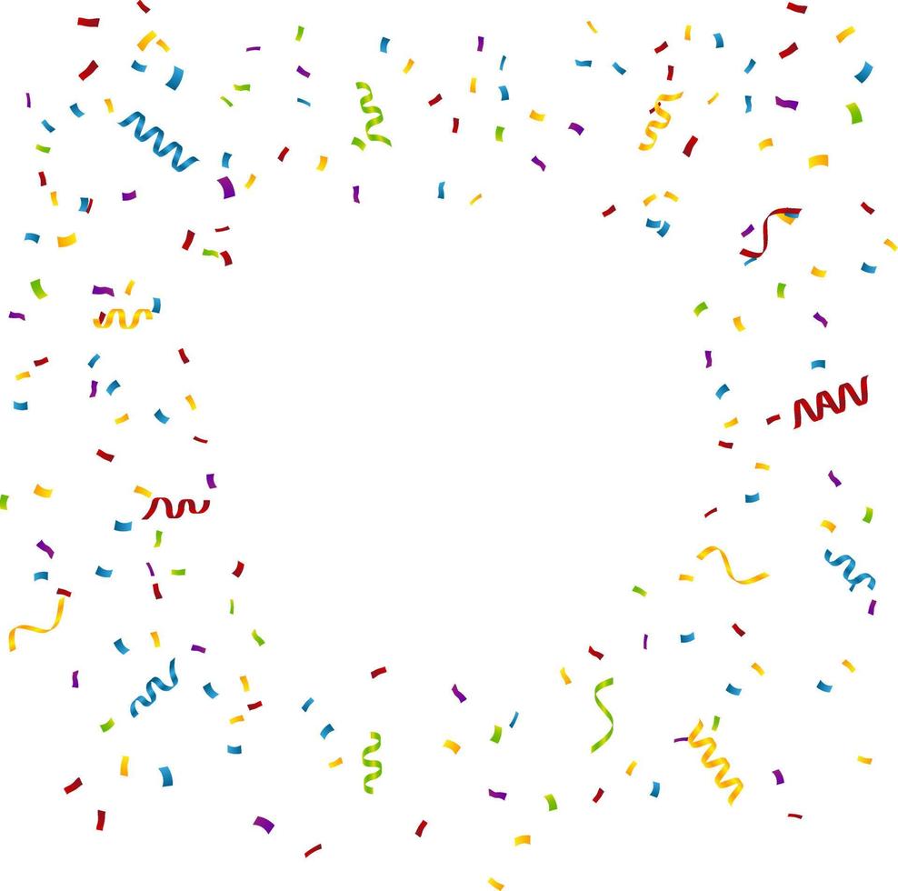 copy space celebration with confetti in transparent background vector