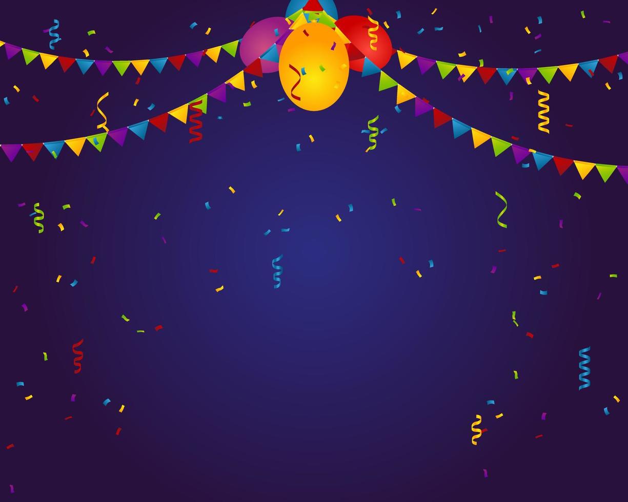 celebration festival with dark blue background with balloon vector