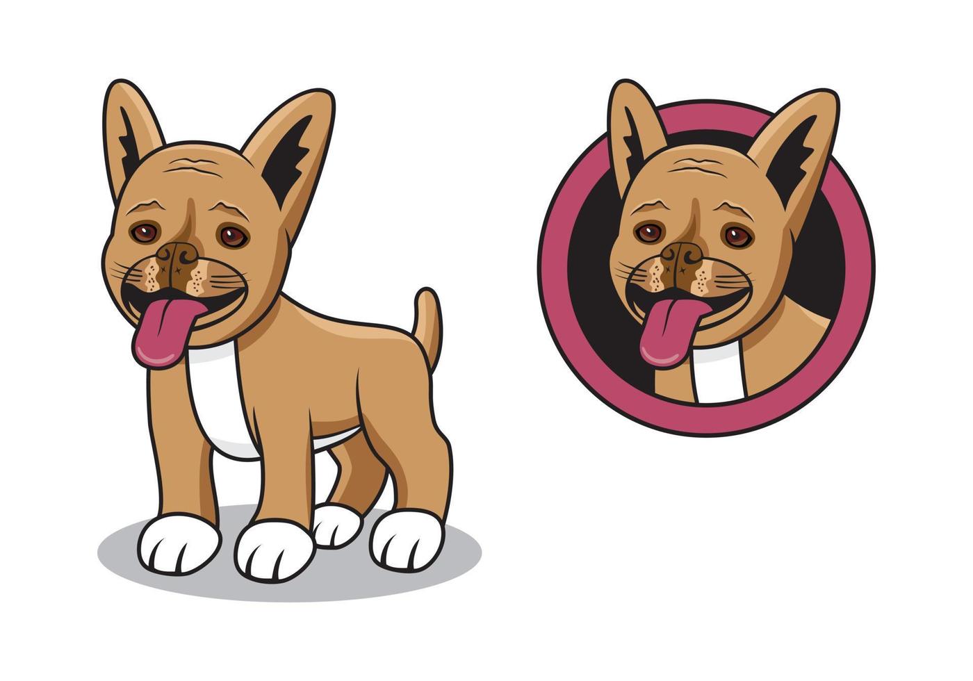 ejemplo lindo del diseño del personaje de dibujos animados del perro vector