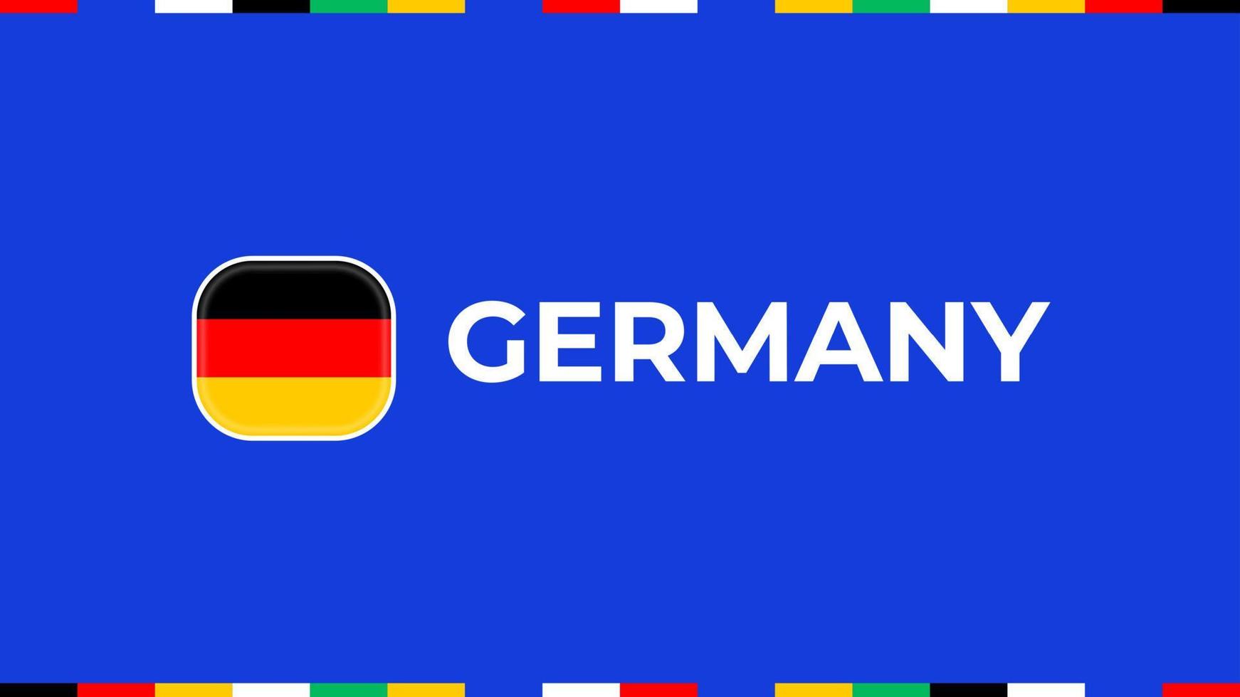 bandera de vector de alemania. Fase final del campeonato del torneo de fútbol 2024. campeonato oficial de color azul y estilo con la bandera de la línea del país.