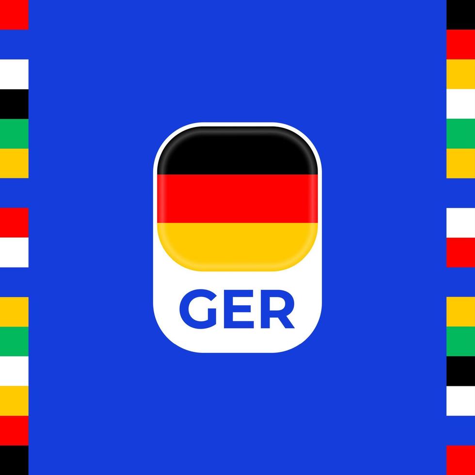 bandera de vector de alemania. Fase final del campeonato del torneo de fútbol 2024. campeonato oficial de color azul y estilo con la bandera de la línea del país.