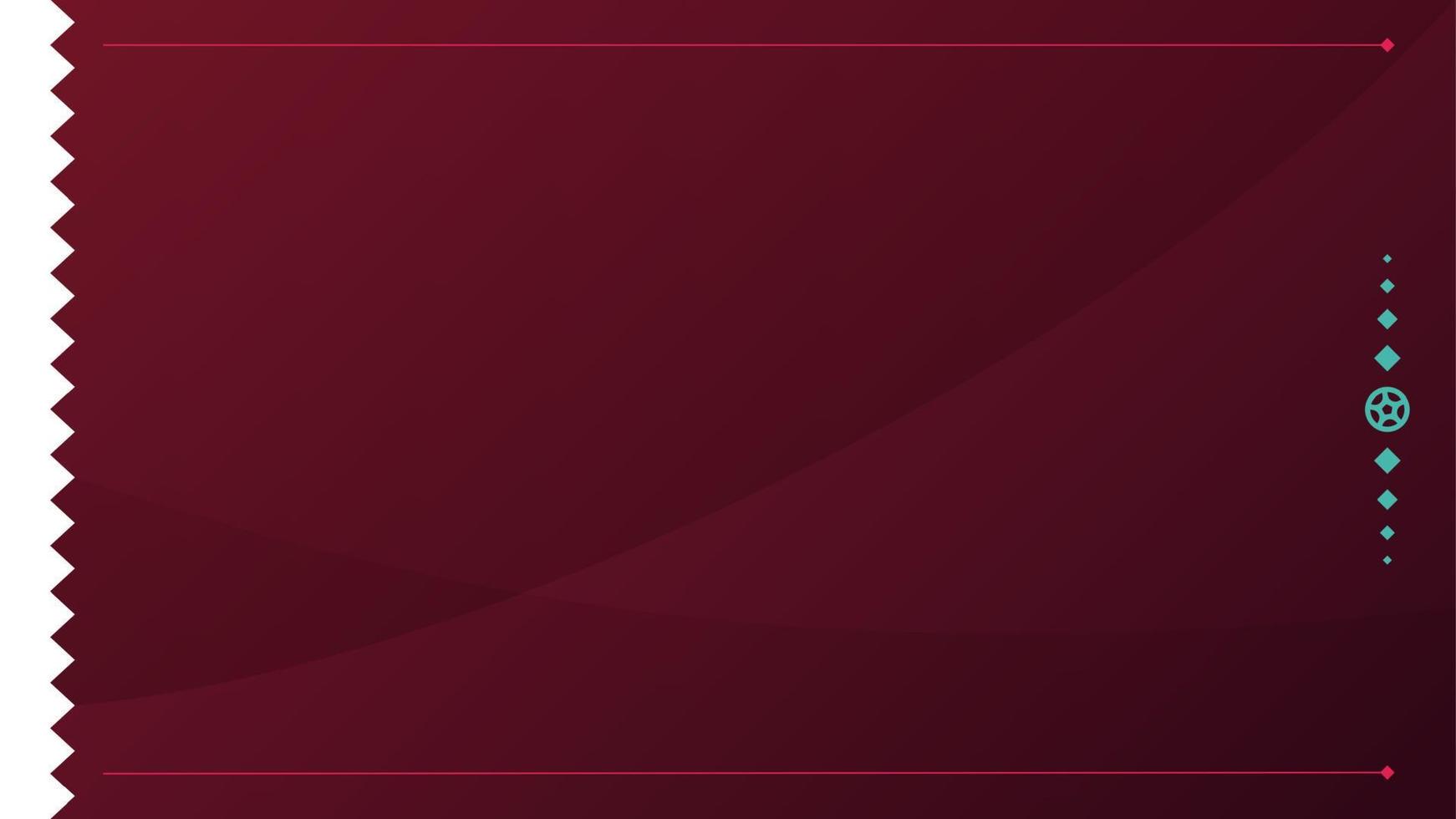 Fondo del torneo de fútbol 2022. patrón de fútbol de ilustración vectorial para banner, tarjeta, sitio web. bandera nacional de color burdeos qatar vector